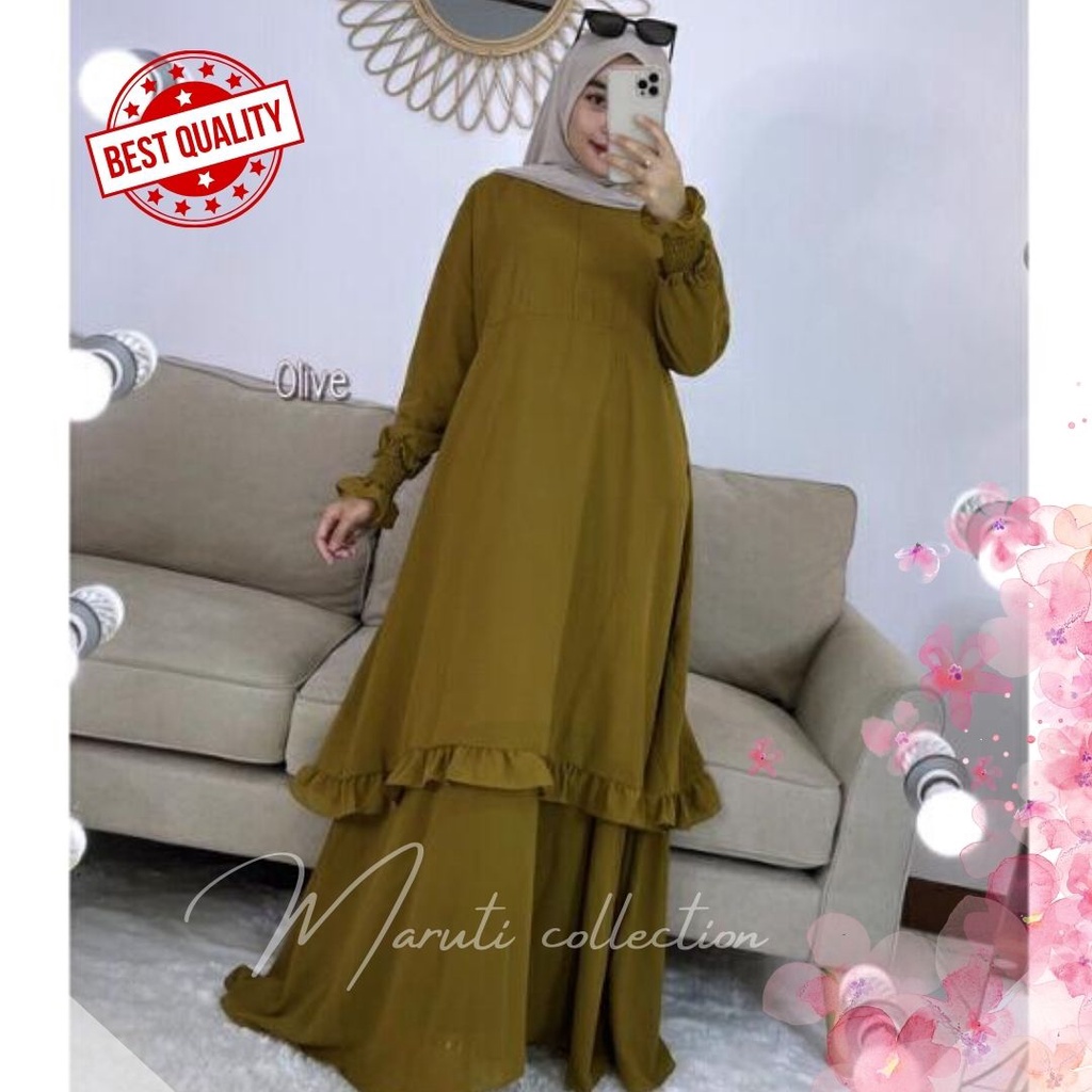 GAMIS MALAYSIA TERBARU GAMIS POLOS CERUTI BABY DOLL PREMIUM BERLABEL MEWAH