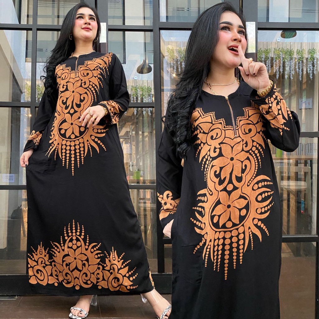 COD | Long dress ISTANBUL wanita tidur murah batik baju tidur menyusui murah lengan panjang