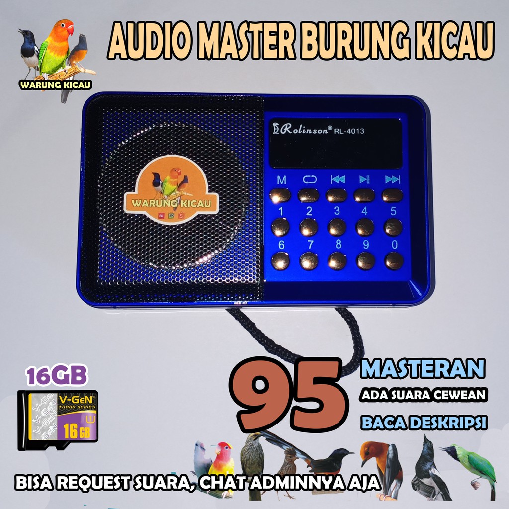 Masteran Burung Kicau Speaker Audio Murai Cici Kacer Ciblek Anis