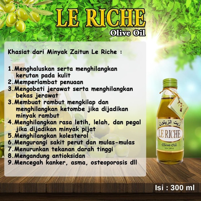 Minyak Zaitun Leriche Le Riche Lerichi Olive Oil 300 Ml Original Indonesia