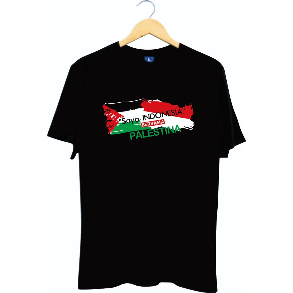 Kaos indonesia bersama palestina / kaos save palestine / baju dakwah islam pria wanita terlaris