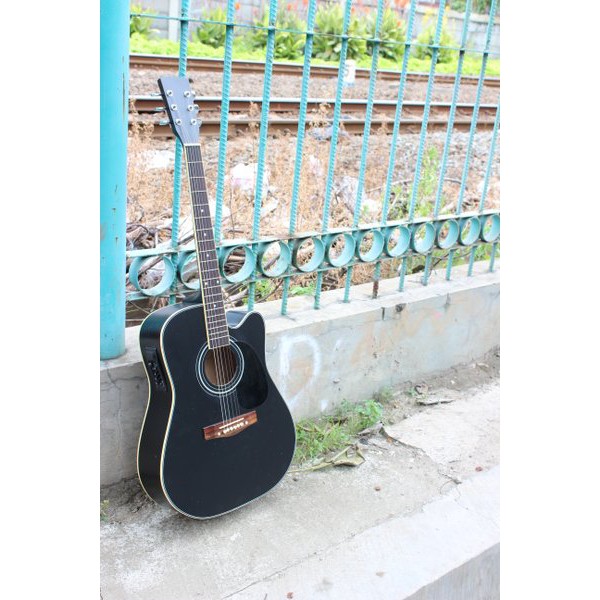 Gitar Akustik Elektrik YAMAHA EQ7545R Black doff