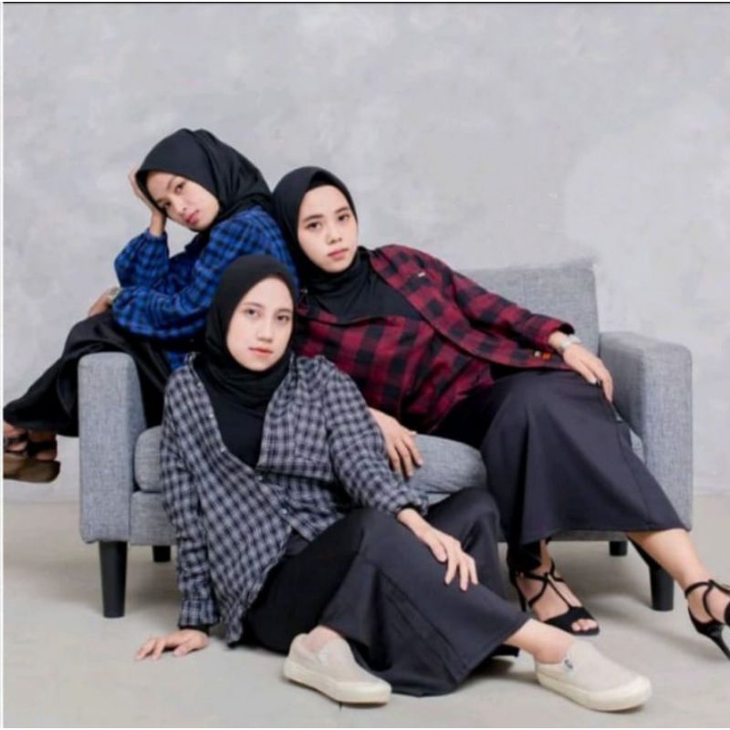 KEMEJA FLANEL WANITA KEMEJA DISTRO LENGAN PANJANG