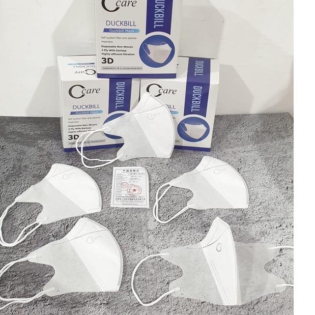 Flash Sale Masker duckbill c-care 4 ply garis embos isi 50pcs