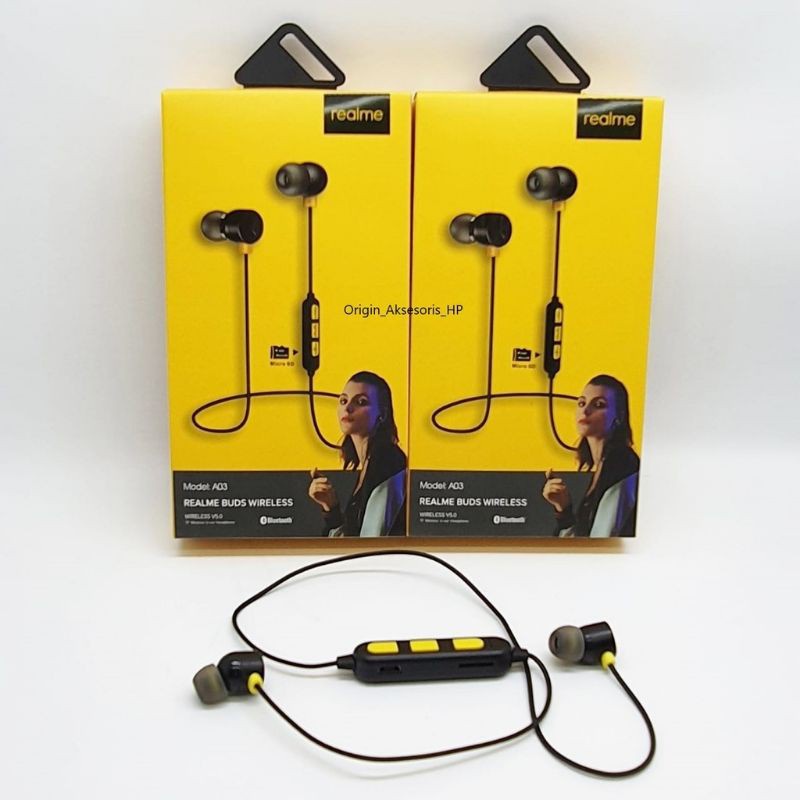 PERABOTRUMAHKU REALME MJ 6700 mj6700 headseat earphone headset bluetooth mmc slot micro sd super
