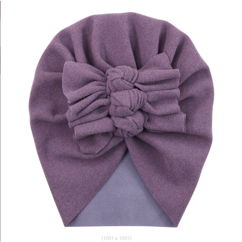 T-87 NEW Turban / topi anak bayi motif tiga pita kualitas premium-12. Ungu