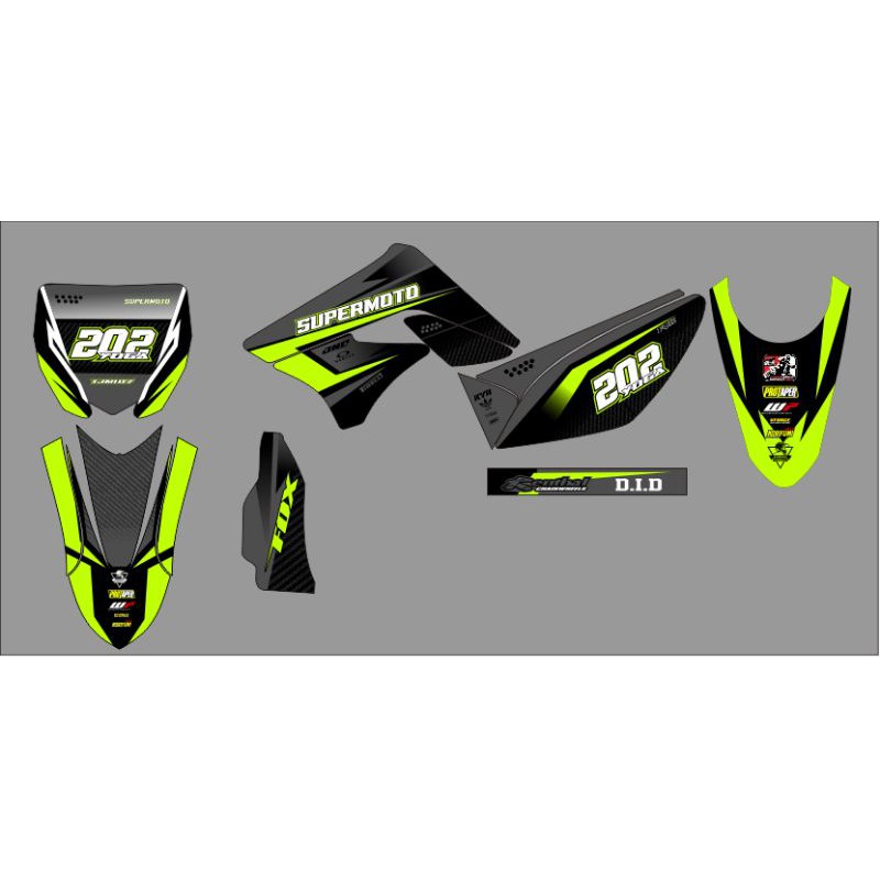 decal klx lama fluo&grey livery supermurah