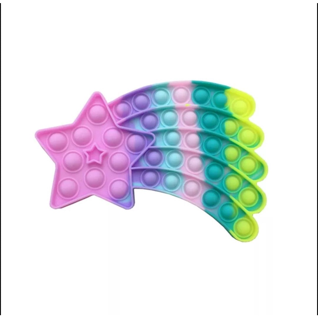 Push Bubble Fidget sensory Pop It Toy Mainan Anak untuk Penghilang Stress-Shooting Star