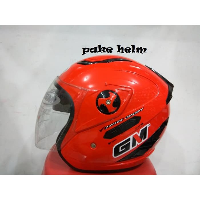HELM GM INTERCEPTOR SOLID DOUBLE VISOR MERAH FERRARI