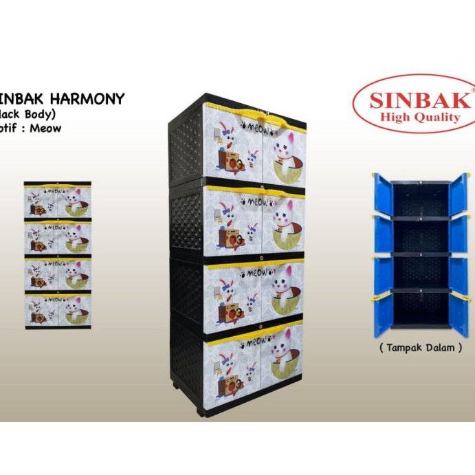 Lemari Pakaian Sinbak Susun 4 Full Kunci