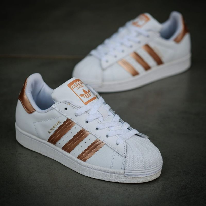 Adidas Superstar White List Rose Gold Original Sneakers Wanita