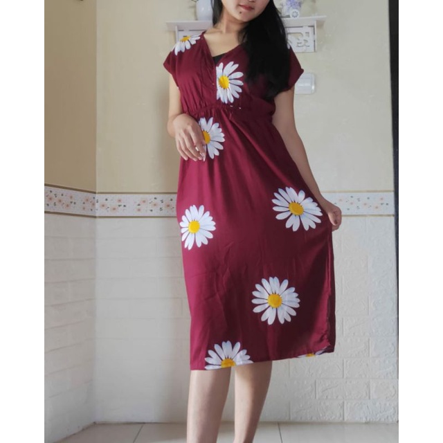 Daster Manohara Bali Bunga Daisy / Daster kekinian / Daster kerut