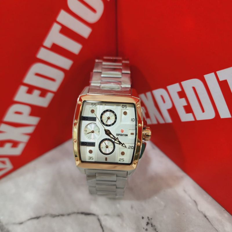 jam tangan wanita original expedition e6636bf silver rosegold