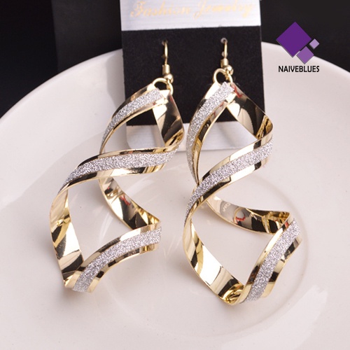 Anting Kait Model Spiral Menjuntai Untuk Wanita