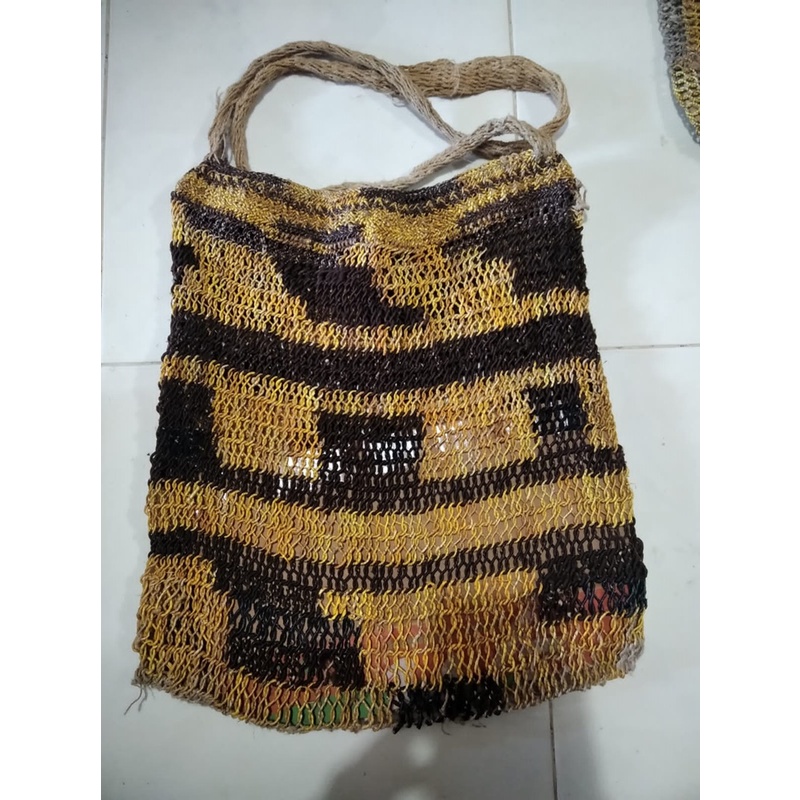 NON COD - Tas Noken Asli Wamena Papua Tali Genemo Original dilapisi Full Kulit Anggrek Ukuran Besar
