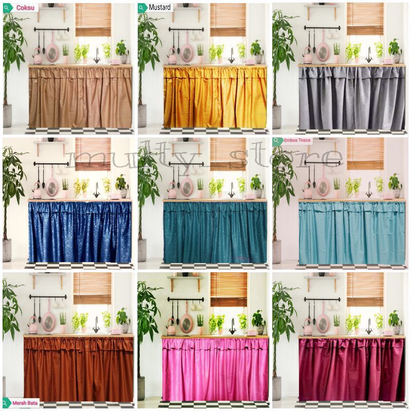 tirai kolong dapur tirai minimalis tirai kolong meja