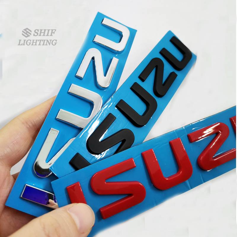 1pc Stiker Emblem Logo Isuzu Bahan Abs Krom / Hitam / Merah Untuk Bagasi Belakang Mobil Isuzu