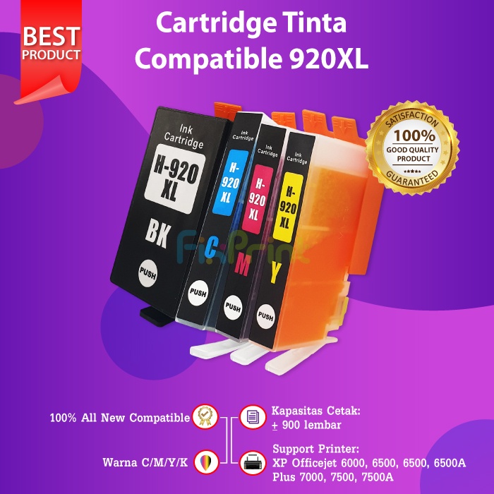 Cartridge Tinta 920XL 920 Black Cyan Magenta Yellow Compatible