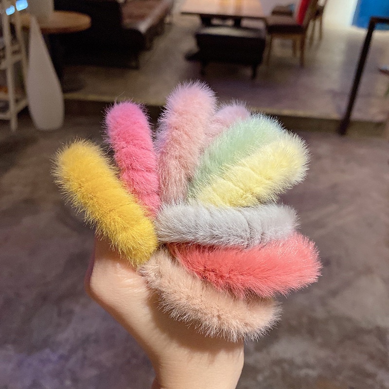 DELUNASHOP_ACC Aksesoris Rambut Anak Ikat Rambut Scrunchies Bulu Halus motif polos