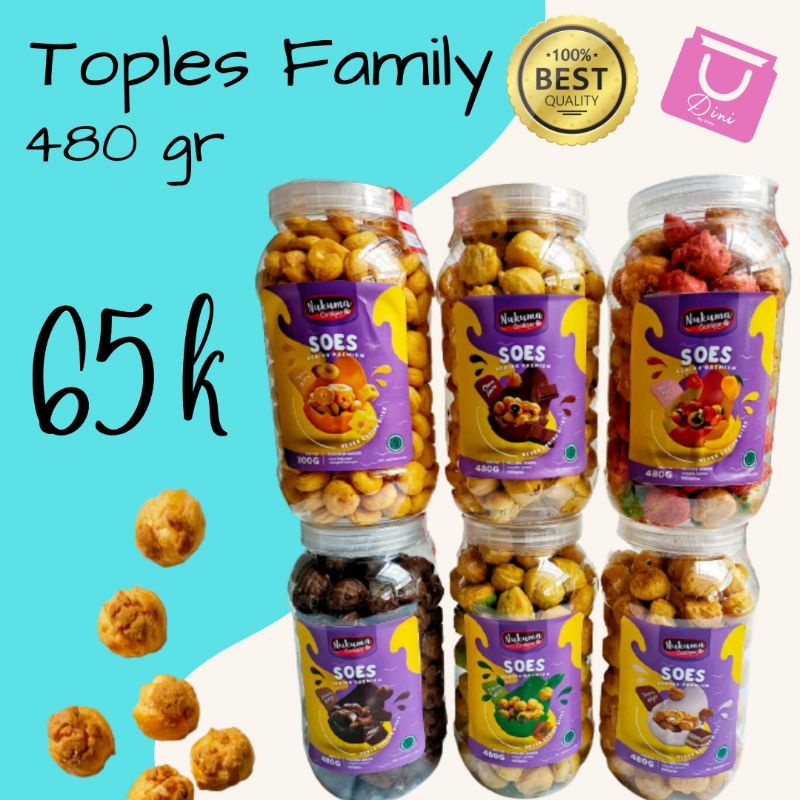 

Soes Kering Premium berbagai varian rasa. Toples Family.