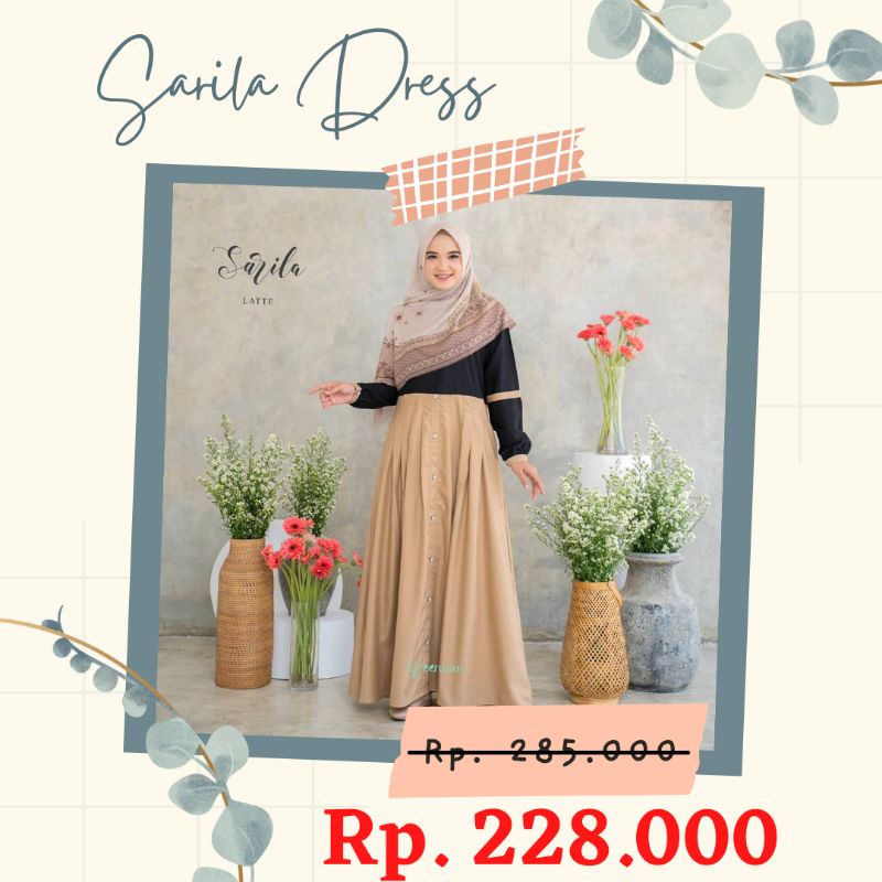 GAMIS DRESS BAJU MUSLIM REMAJA WANITA POLOS SYARI BUSUI MENYUSUI SARILA DRESS BY GREENISM