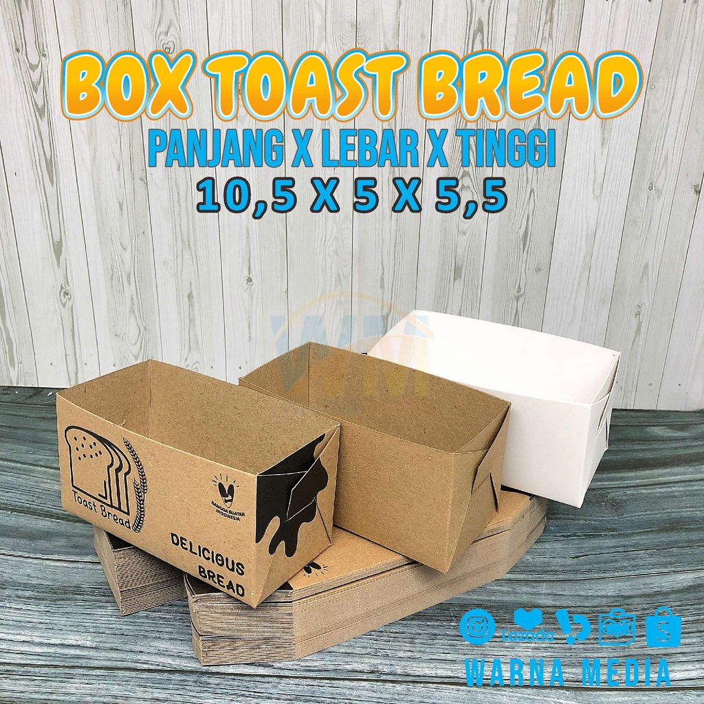 Toast Box Bread/Dus Roti Panggang/Box Roti Bakar Mini/Kemasan Tray roti bakar (MINIM ORDER 100pcs)