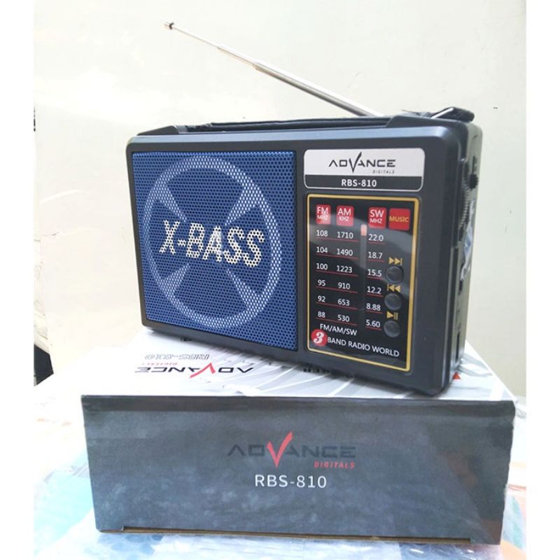 Radio Portable Advance Original RBS-810 Bass Series Bisa Di Cas dan Lampu Emergency