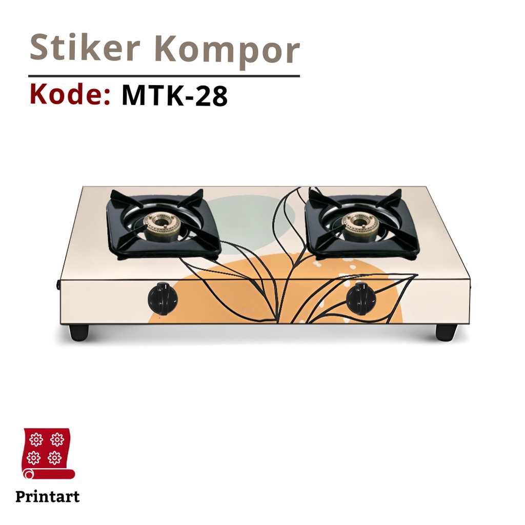 Stiker Kompor 1 Tungku dan Sticker Kompor 2 Tungku Motif Minimalis Kode MTK-28