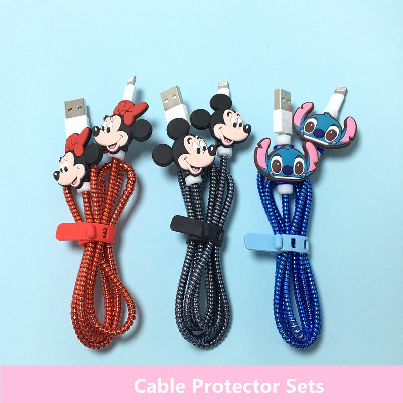 Set Pelindung Kabel Charger USB Universal Motif Kartun