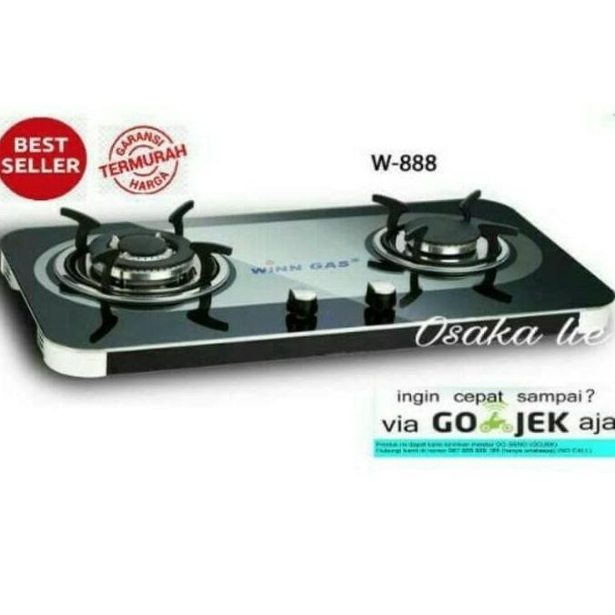 (READY COD) KOMPOR GAS TANAM KACA WIN GAS W-888 2 TUNGKU TERJAMIN