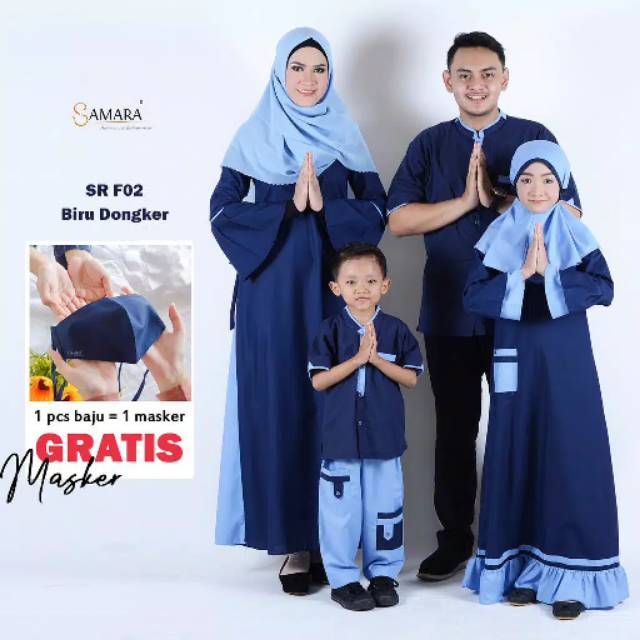 Gamis Couple Keluarga Baju Lebaran 2020 Pasangan Seragam Family