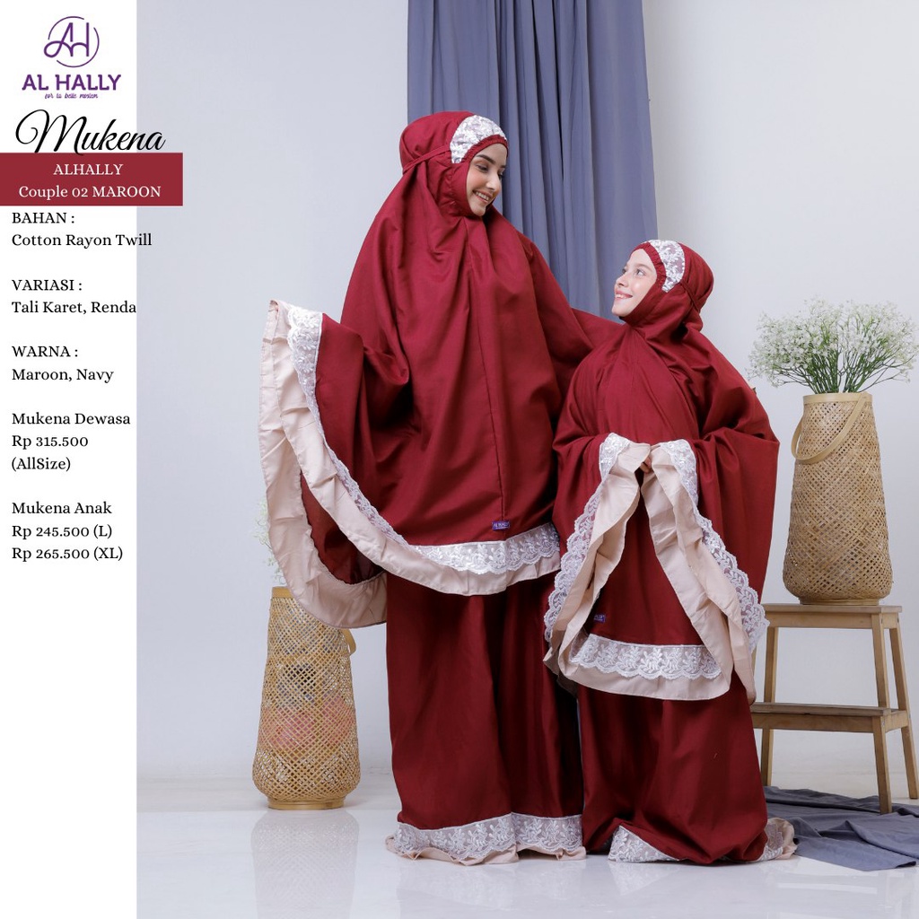 Mukena Couple 02 Ibu & Anak by AL HALLY II COD II Terbaru