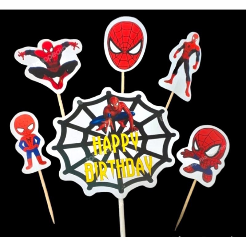 Topper Kue Ulang Tahun Karakter Spiderman