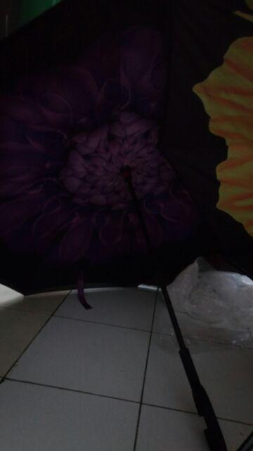Payung Terbalik Reverse Umbrella Gagang C Kazbrella ( Bunga )