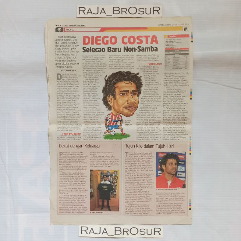 Rubrik koran bola karikatur Diego Costa Atletico De Madrid