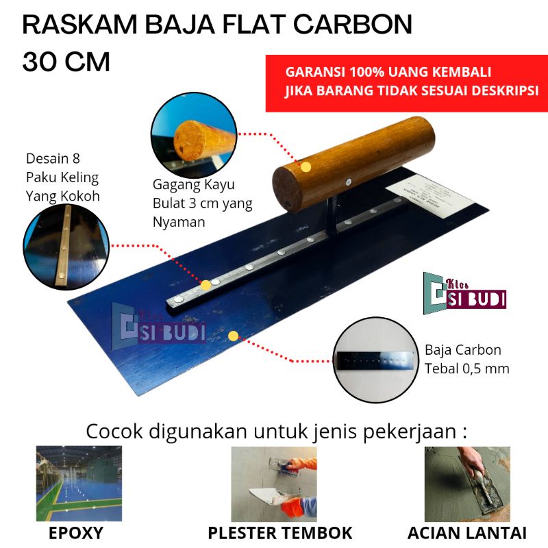 30 cm new raskam baja roskam acian tebal trowel epoxy alat pertukangan perlengkapan renovasi lantai 