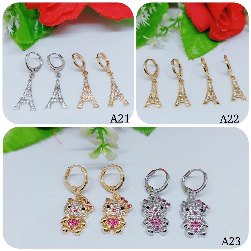 Anting xuping permata lapis emas A21-23