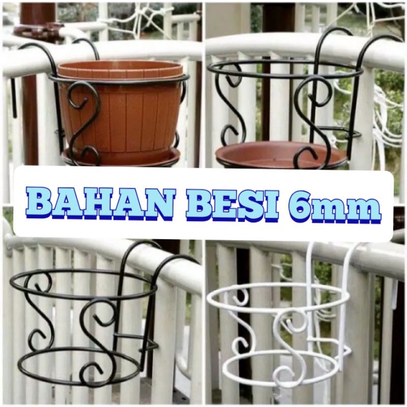 [ TERLARIS ] RAK BUNGA BALKON RAK BUNGA TANAMAN HIAS PAGAR STANDING POT PAGAR RUMAH