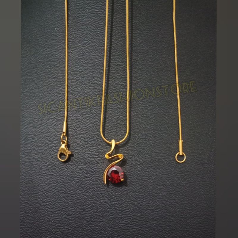PROMO kalung Titanium plus liontin mata zircon Fashion wanita perhiasan wanita lapis emas anti Karat
