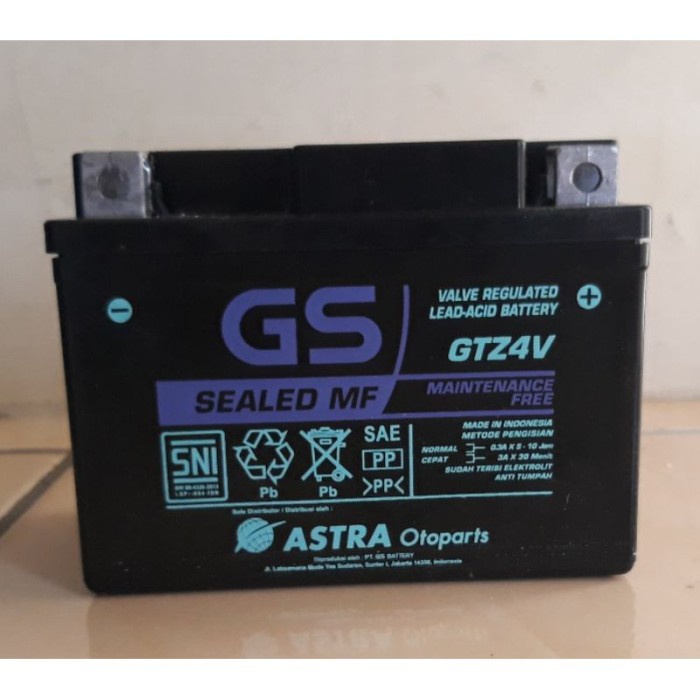 Accu/Aki Motor Kering GS Astra Original GTZ4V untuk motor Beat, Vixion