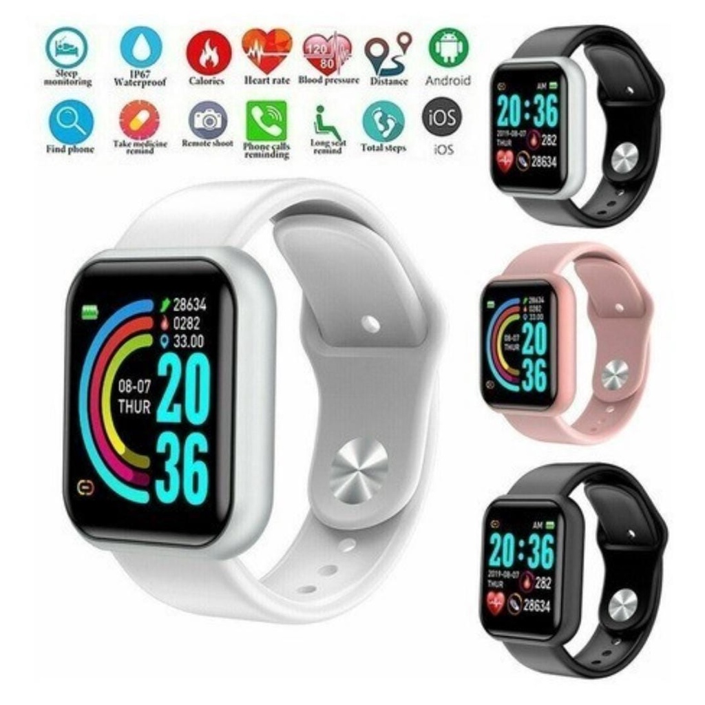 Smart Watch Smartwatch Bluetooth Jam Tangan Pria Wanita Digital Waterproof Y68 Ori