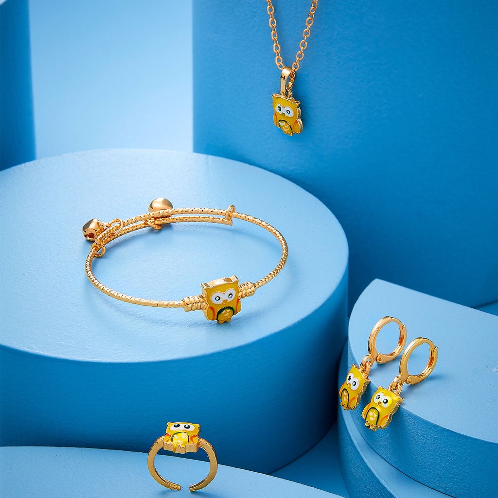 Allure 75S Set Perhiasan Anak Titanium Emas Lapis Terbaru Anti Karat Muda 24k