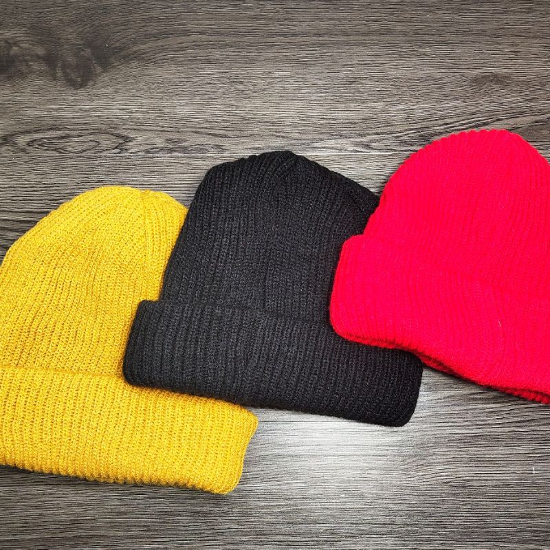 topi kupluk premium rajut beanie hat premium distro quality short beanie asli 2 layers