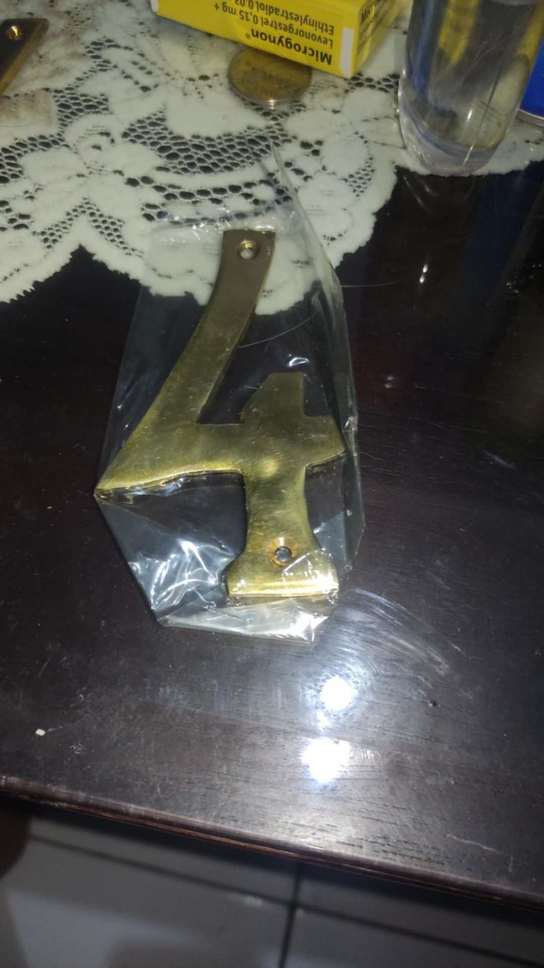 Huruf Angka Nomer Rumah Kuningan Tinggi 10 Cm Angka Nomor  4