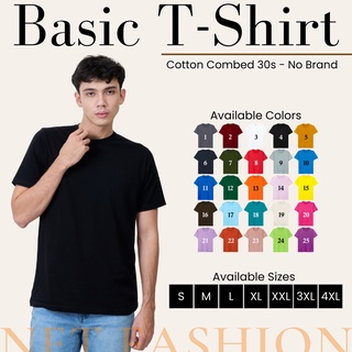 KAOS POLOS PRIA COTTON COMBED 30S - KAOS LENGAN PENDEK PRIA ROUND NECK REGULER FIT