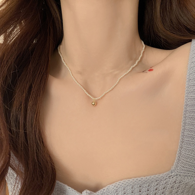 Roselife Kalung Choker Rantai Pendek Wanita Hias Mutiara Kristal Gaya Klasik Untuk Pesta Pernikahan