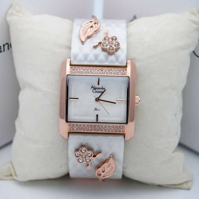 Jam Tangan Wanita Alexandre Christie AC 2504 White Rosegold Original