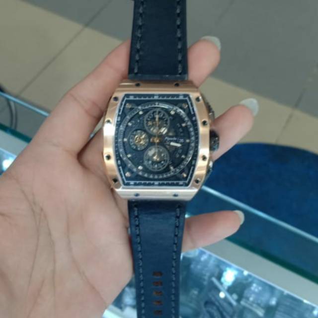 Alexandre christie ac 6411 black rose gold leather