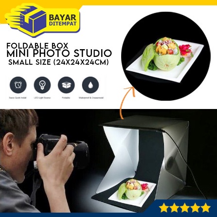 Mini Photo Studio Small Foto Box Fotografi Folding Kotak Lipat Lighting LED