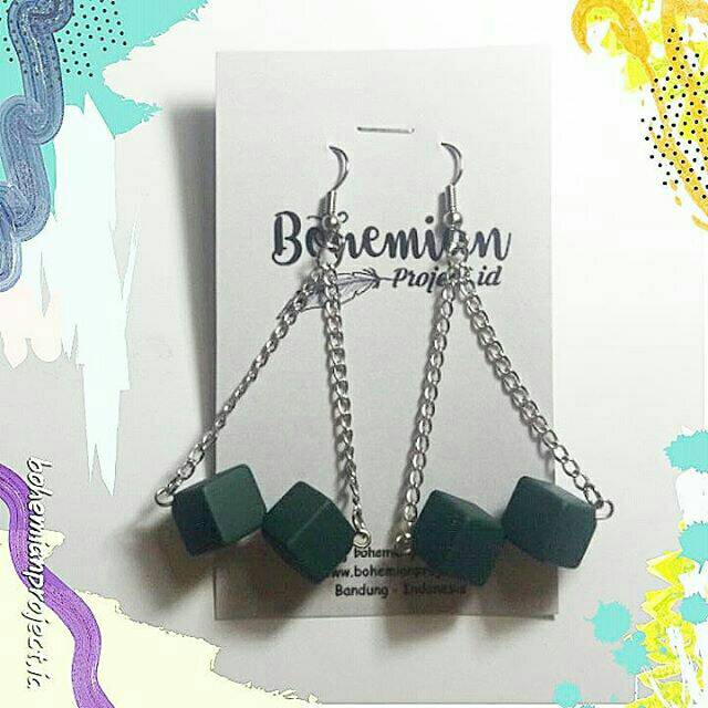 Anting dop warna soft pastel